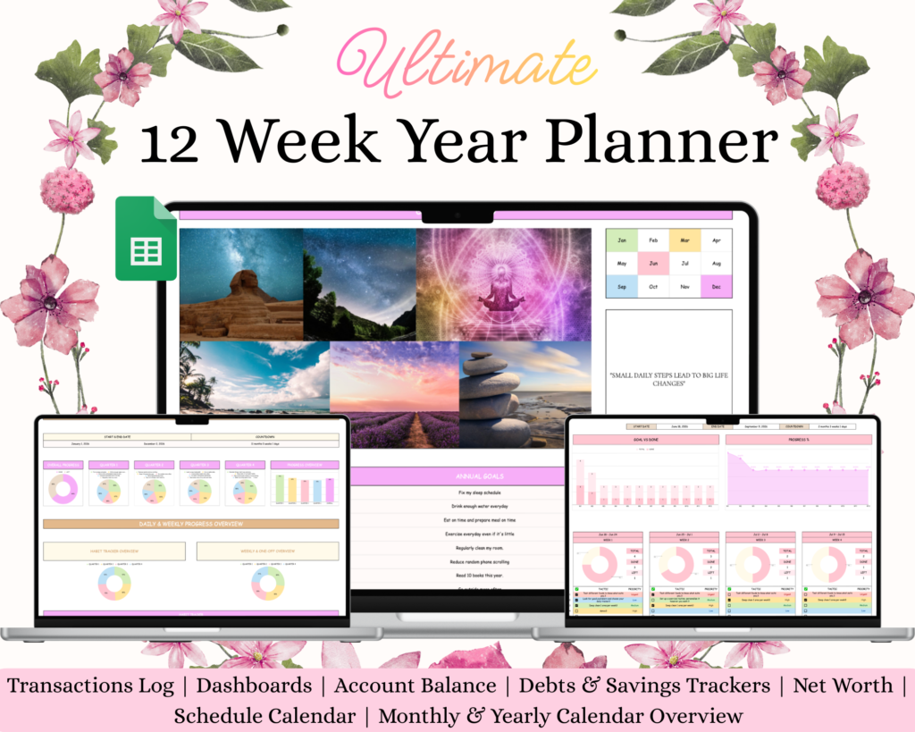12 Week Yearly Planner spreadsheet